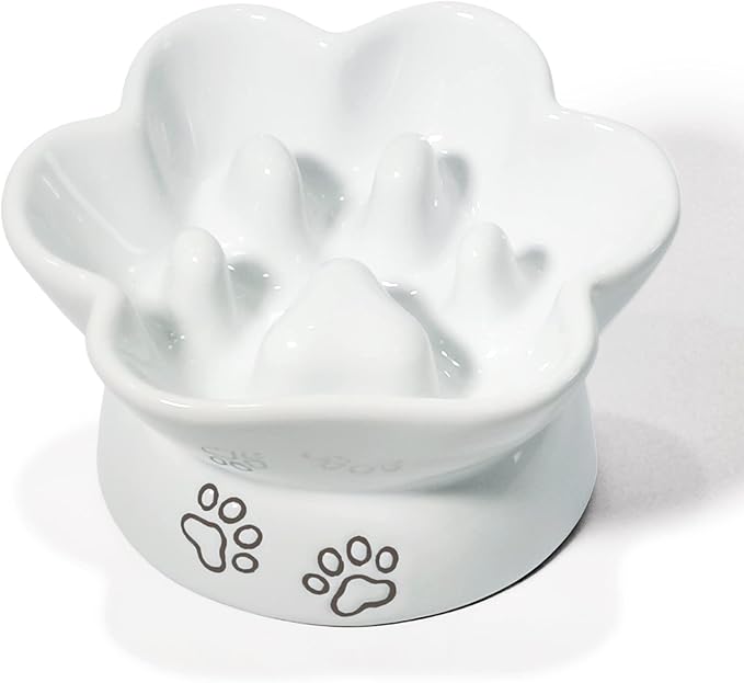 Kaiikai’s Slow Feeder Dog Bowls and Cat Food Bowl 13 oz Ceramic Dog Water Bowl Elevated Slow Feeder Dog Food Bowls Slow Feeder Cat Bowl Small Dog Slow Feeder Bowl for Dry and Wet Food Puppy Supplies - PAWPICO