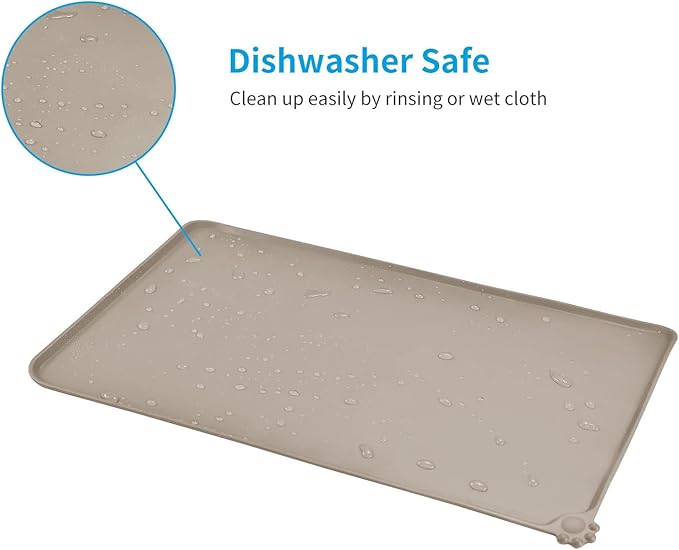 AUDWUD Silicone Waterproof Dog Cat Pet Feeding Mats,Anti Slip Pet Bowl Mats,Pet Feeding Mat, 24" x 16" - PAWPICO
