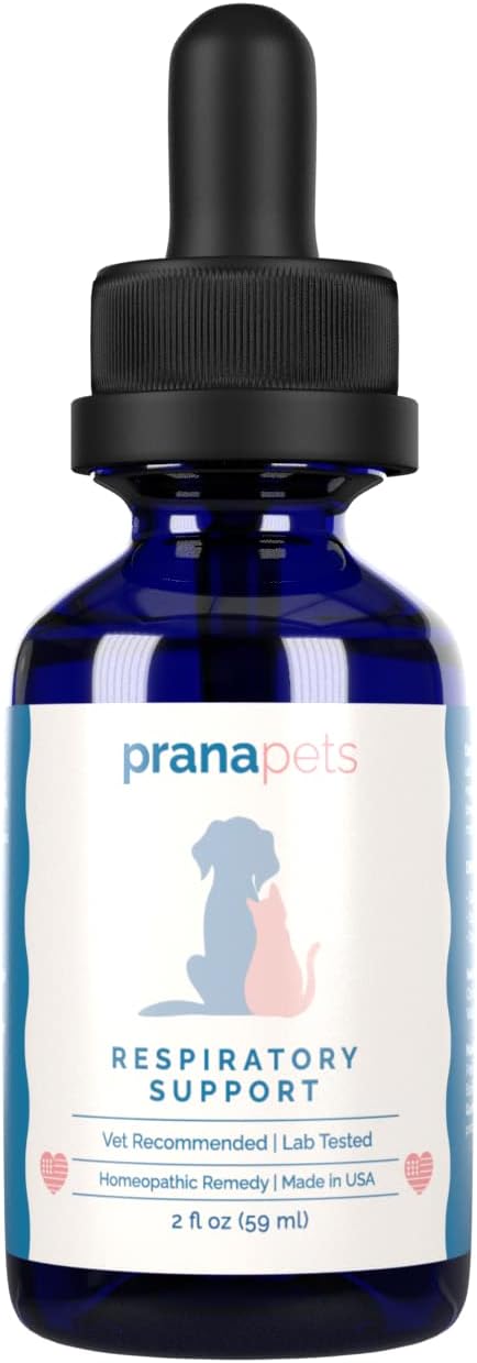 PranaPets Respiratory Support Supplement for Dogs & Cats | Naturally Promotes Optimal Respiratory Function in Pets | Safely aids with Symptoms of Seasonal Allergies PranaPets-HerbalRemedies