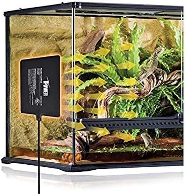 iPower Reptile Heat Pad 8W Under Tank Terrarium Warmer Heating Mat for Turtles Lizards Frogs and Other Small Animals, 6"x8" Inch iPower