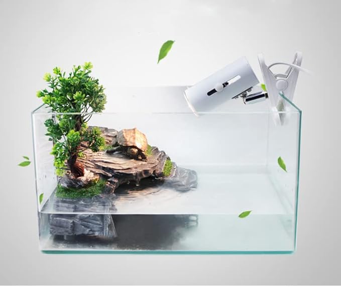Reptile Simulation Rock Hide-Resin Amphibian Hideouts Cave Size 3.94'' x 1.77'' with Plastic Tree 7.87'',Habitat for Bearded Dragon Turtles Lizards Snakes Crab Gecko Leopard Spider Fish Zhildmosin