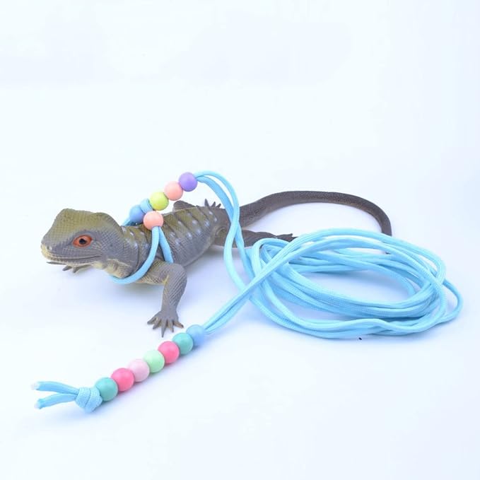1 Pcs Adjustable Lizard Harness Adjustable Walking Harness Bearded Dragon Leash Reptile Dragon Leash Adjustable Harness Lead for Small Animal Hamster Reptiles Duoduole