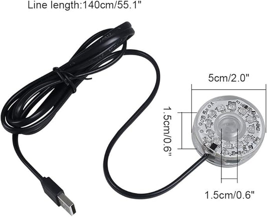 Fish Tank Light, Waterproof LED Aquarium Submersible Light USB Multicolor Decoration Light with Suction Cup for Fish Tanks Coral Tanks Aquatic Plant Tanks Mioyoow
