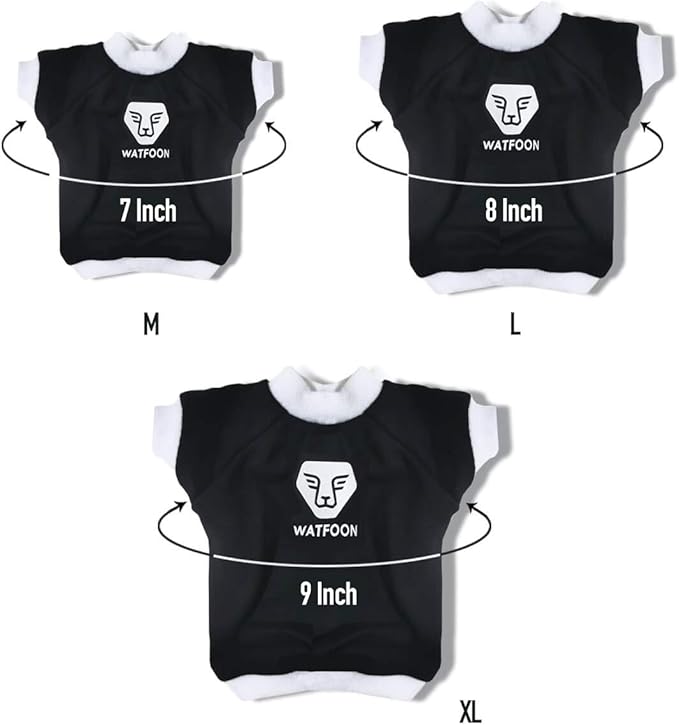 WATFOON Lizard Clothes Bearded Dragon Sweater Winter Thermal Crew Neck Shirt Warm Coat Hoodies Costume Soft Touching for Leopard Reptile Gecko Anole Amphibians Apparel Cold Weather (L, Black White) WATFOONpets