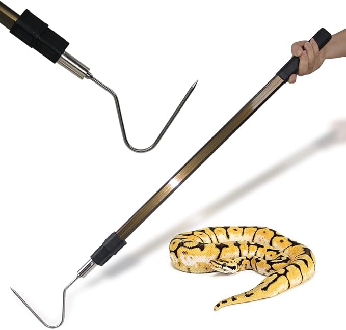 66" Snake Hook Reptile Catcher Stick Tongs Grabber Handling Tool for Rattlesnakes Python Copperhead Removal Catching Wamlet