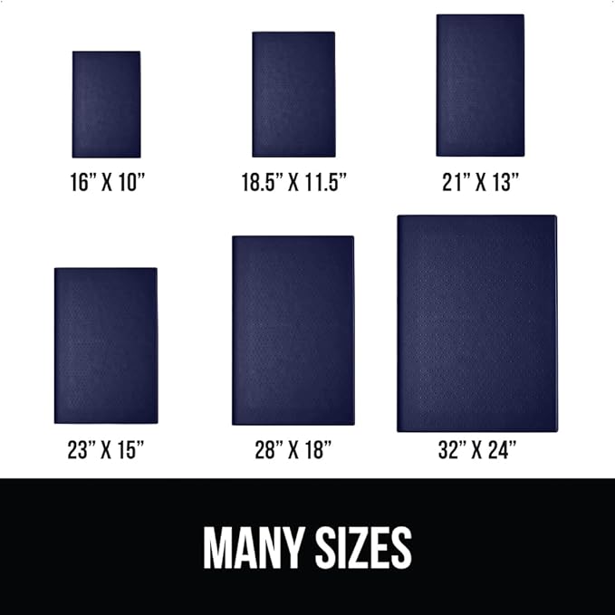 Gorilla Grip 100% Waterproof Raised Edge BPA Free Silicone Pet Feeding Mat, Dog Cat Food Mats Contain Spills Protects Floors, Placemats for Cats and Dogs Water Bowl, Pets Accessories 28x18 Navy - PAWPICO
