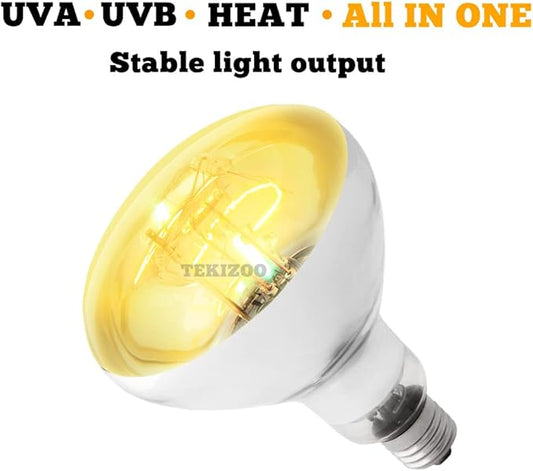 100W UVB UVA Heating Lamp Self-Ballasted Bulb Full Spectrum Basking Spot Light lamp for Reptile and Amphibian TEKIZOO