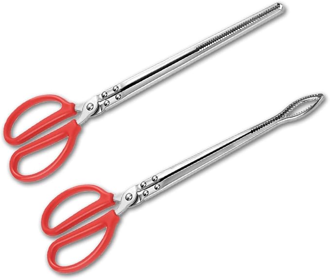 2pcs Snake Feeding Tongs, 15 inch Snake Hook Snake Grabber Tool Snake Stick Reptile Tongs for Bearded Dragon Snake Reptile Gecko Tank Accessories Terrarium Supplies TUICARE