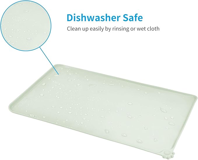 AUDWUD Silicone Waterproof Dog Cat Pet Feeding Mats,Anti Slip Pet Bowl Mats,Pet Feeding Mat,21" x 15" - PAWPICO