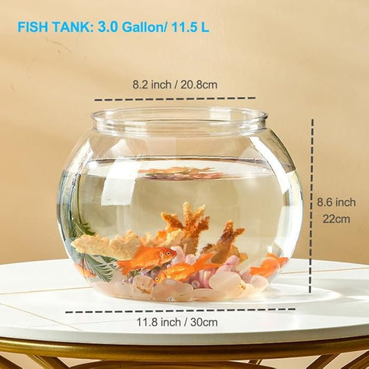Newpol 3 Gallon Plastic Fish Bowl, Aquarium Fish Tank 11.5L Newpol