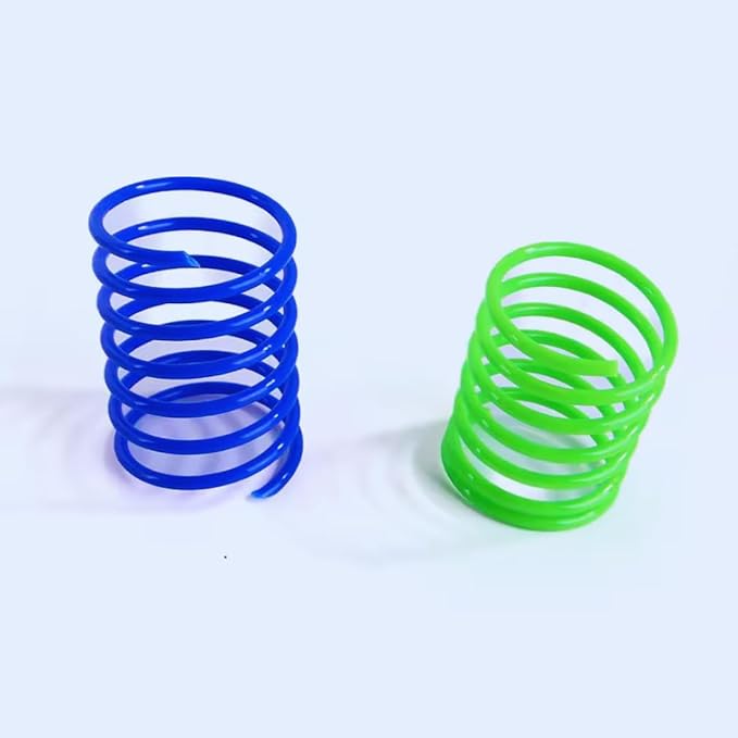 Cat Spring Toy, 30 Pcs Cat Kittens Toys Plastic Colorful Coil Spiral Springs for Swatting, Biting, Hunting, and Active Healthy Play Interactive Cat Toys Indoor Cats - PAWPICO