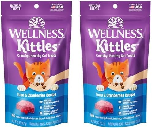 Wellness Kittles Crunchy Natural Grain Free Cat Treats, Tuna & Cranberry, 2-Ounce Bag (Pack of 2) WellnessNaturalPetFood