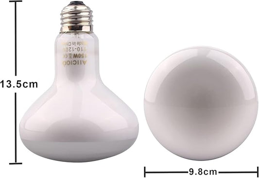 Aiicioo Reptile Basking Light Bulb - 150W Reptile Heat Lamp Basking Bulb for Bearded Dragon Turtle Hermit Crab Gecko Lizard Daylight AIICIOO