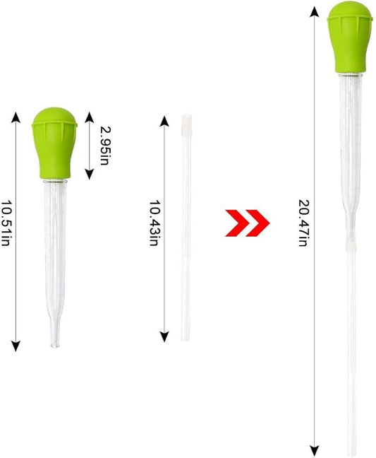 SLSON Aquarium Coral Feeder Waste Cleaner for Fish Tank Maintenance Long Pipette Suction Dropper Tool Acrylic Water Transfer Waste Remover Fish Feeder (20.4 inches) SLSON