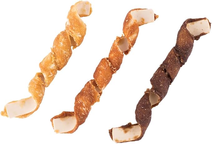 DreamBone Spirals Variety, Rawhide Free Dog Chew Sticks Made with Real Chicken Beef and Pork, 18 Count - PAWPICO