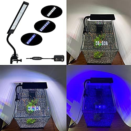Fish Tank Clip on Light, VARMHUS RGB Clamp Aquarium Light Fish and Plant Aquarium Lighting with Timer Dimmer for Sunrise and Sunset (7W) VARMHUS