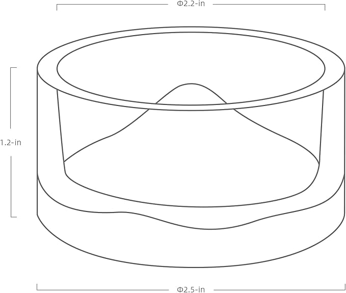 Niteangel Hamster Feeding & Water Bowls- Mount Fuji Series Glass Drinking Bowls for Dwarf Syrian Hamsters Gerbils Mice Rats or Other Similar-Sized Small Pets Niteangel