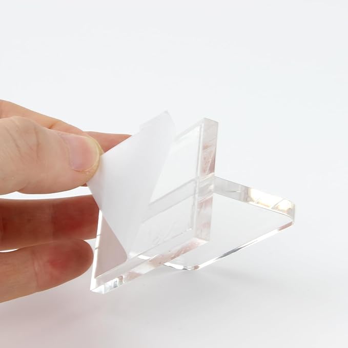 6Pcs Clear Acrylic Aquarium Lid Handles, Transparent Pulls Handles Fish Tank Cover Handle with Adhesive Sticker, Rectangle Aquarium Tank Lid Replacement Handle for Aquarium Fish Cover Holder KCGANI