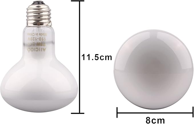 Aiicioo Reptile Basking Light Bulb - 75W Reptile Heat Lamp 2 Pack UVA Daylight Amphibians Basking Bulb for Bearded Dragon Turtle Hermit Crab Gecko Lizard Daylight AIICIOO