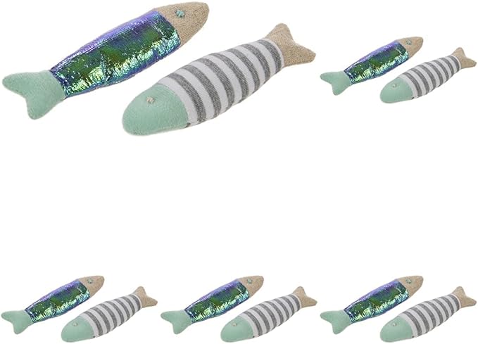 Petlinks (2 Count HappyNip Flipper Fish Cat Toys, Contains Silvervine & Catnip - Multi Color, 2 Count (Pack of 5) - PAWPICO
