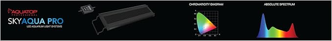 Aquatop SkyAqua Marine LED Saltwater Aquarium Light, 14000K Spectrum – Fits 18-24-Inch Tanks, 3 Position Toggle Switch & Included Remote Control, Aquarium Lights for Fish Tanks, UL & CSA AQUATOP