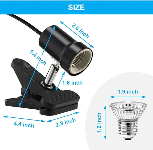 Reptile Heat Lamp Rotatable Turtle Heating Light with 50W UVA UVB Heat Bulb Simulated Sunlight Basking Spot Lamp with Clamp for Reptiles Lizard Amphibian Bearded Dragon Snake DaToo