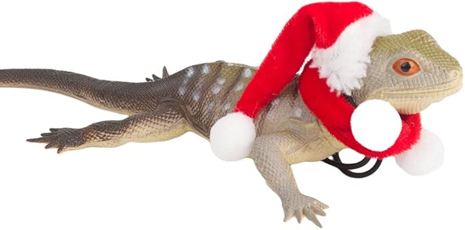 ADOGGYGO Bearded Dragon Halloween Hat Cloak Lizard Christmas Hat Scarf Set, Small Animal Halloween Christmas Festival Costume (Halloween & Xmas) ADOGGYGO