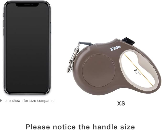Fida Retractable Dog Leash X-Small Breed, 10 ft Durable Pet Walking Leash for Extra Small Dogs/Cats/Small Animals up to 18lbs, 360° Tangle Free, Coffee/Brown Fida