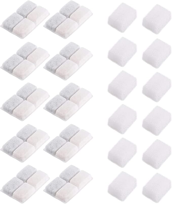 Carbon Replacement Filters for Cat and Dog Fountain, Premium Pet Water Fountain Dispenser Filters (10 Packs for Pure White) - PAWPICO