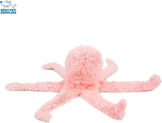 Best Pet Supplies OctoMutant Crinkle Plush Dog Toys for Interactive Play, Puppy and Senior Indoor Play, Colorful Octopus Toy Shape, Soft Head Stuffing, Cute and Cuddly - Pink - PAWPICO