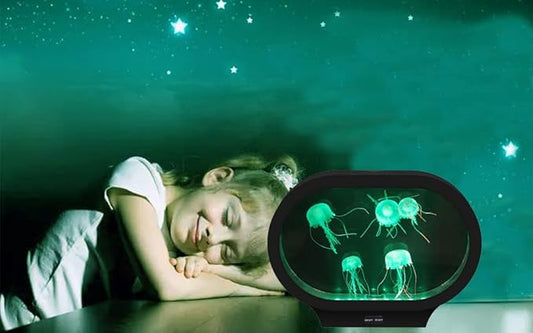 Lightahead Realistic LED Jellyfish Mood Lamp Oval Design with Vibrant Color Changing Light Effects. A Sensory Flourescent Jelly Fish Aquarium Tank Lightahead%C2%AE