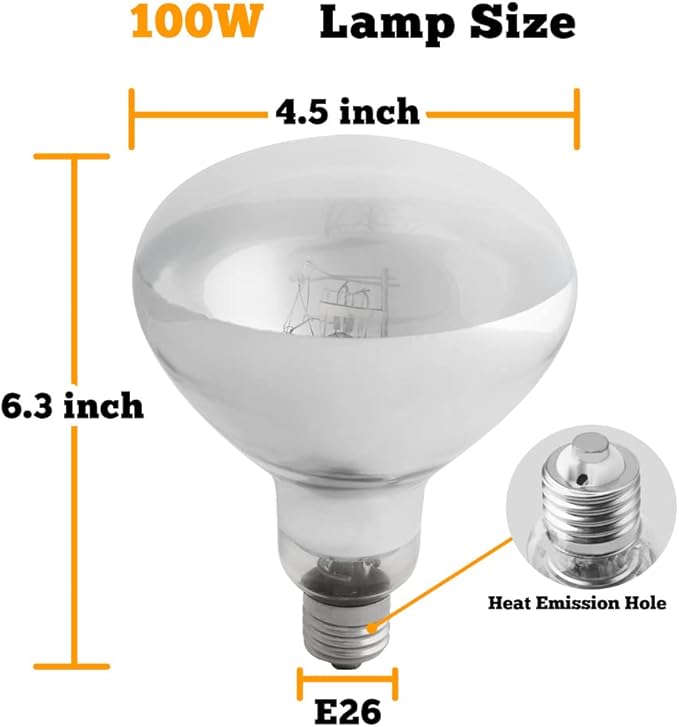 100W UVB UVA Heating Lamp Self-Ballasted Bulb Full Spectrum Basking Spot Light lamp for Reptile and Amphibian TEKIZOO
