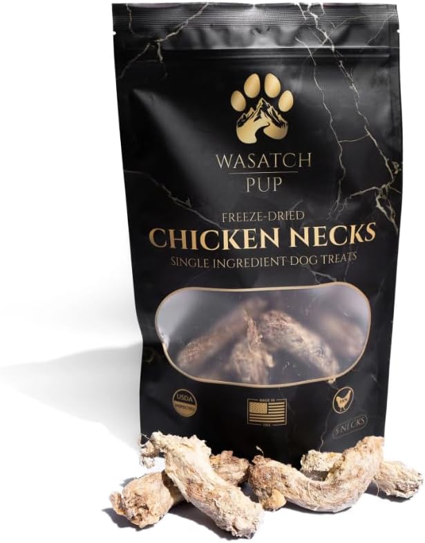 Freeze Dried Chicken Dog Treats – Single Ingredient Chicken Necks – High Protein Healthy Dog Treats - Supports Oral Health and Joint Function (5 Necks) - PAWPICO