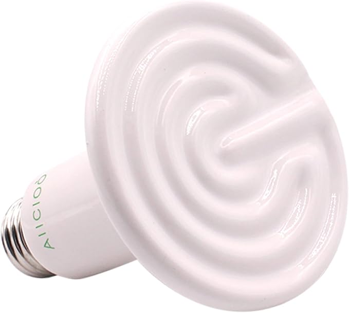 Reptile Heat Lamp Bulb -60W Ceramic Heat Emitter No Harm No Light Infrared Heater Lamp for Chicken Coop Lizard Aquarium Snake Outside Dogs Brooder 110V,White AIICIOO