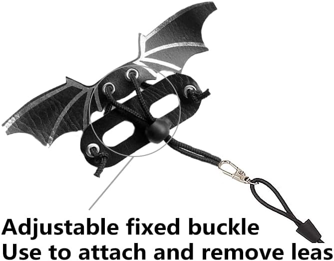 Bearded Dragon Leash - 3 Sizes Pack Reptile Outing Leather Wing Harness for Bearded Dragon Lizard Reptiles (Silvery) HOKABLE