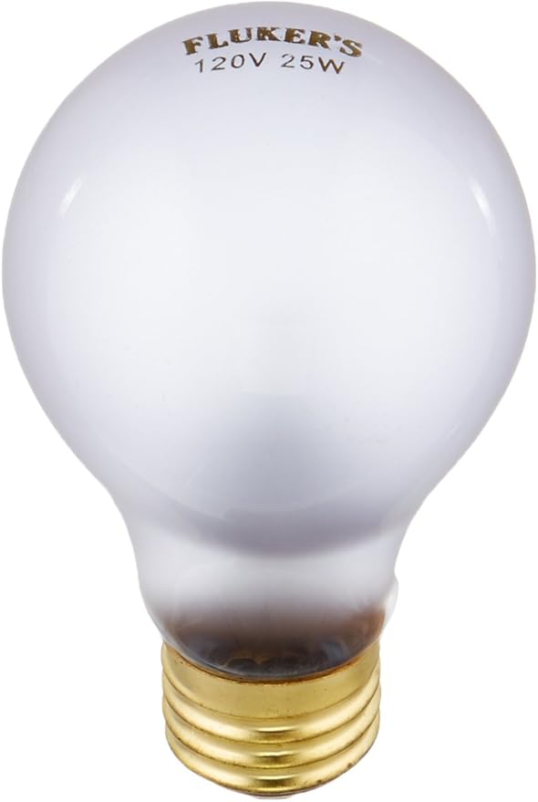 Fluker's Incandescent Reptile Lighting, Full Spectrum Daylight Bulb for Reptiles, Made with Neodymium, Provides Infrared Light, 25-Watt Flukers
