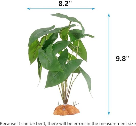 YOGURTCK Reptile Artificial Plants, Amphibian Habitat Hideout, Terrarium Decorations - Scindapsus YOGURTCK