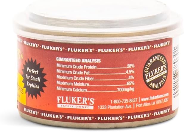 Fluker's Gourmet Canned Food for Reptiles, Fish, Birds and Small Animals, Small Dubia Roaches, 1.2 oz Flukers