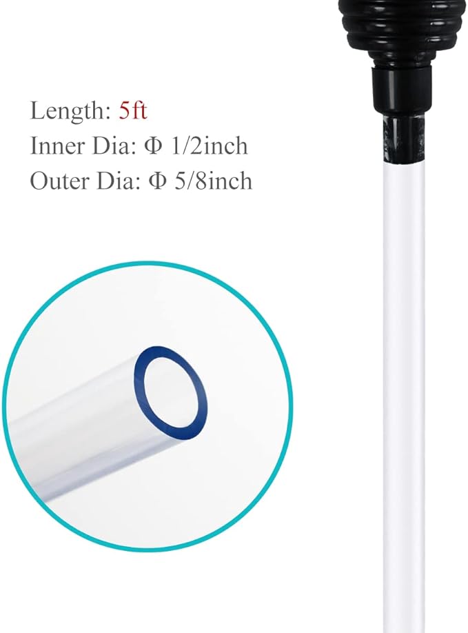 5ft Aquarium Siphon Vacuum Cleaner for Fish Tank Cleaning Gravel & Sand Laifoo