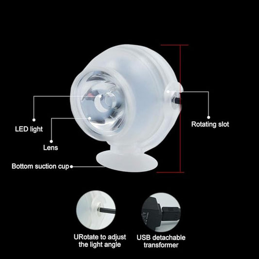 GLOGLOW Aquarium Lights, Plastic LED Fish Colourful Gradient Submersible Night Spot Light LED Aquarium Light Fish Colored Light(US Plug Colourful) Aquarium Lights GLOGLOW