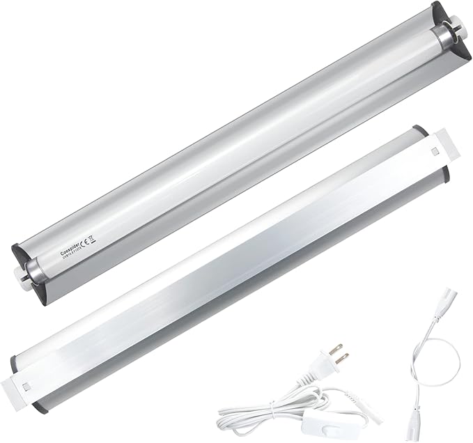 Hypool T8 Strip UVB UVA Reptile Lighting Fixture with 18-Inch 15 Watt UVB 10.0 Fluorescent Bulb Combo Kit 10-Percent UVB Desert Pet Habitat Light for Reptiles Amphibian Hypool