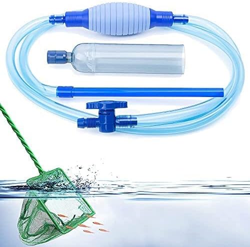 Gravel Vacuum for Aquarium - Fish Tank Gravel Vacuum Cleaner- Aquarium Siphon - 8 FT Long with Minnow Net LLProducts