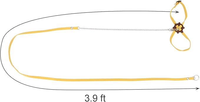 2 Pack Adjustable Reptile Harness and Leash for Lizard Gecko Bearded Dragon Outside Walk (Yellow) Wontee