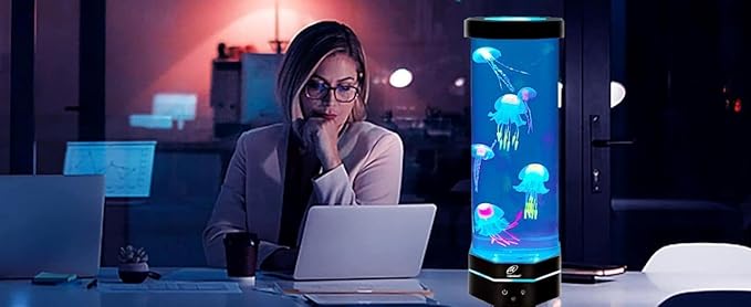 Lightahead LED Fantasy Jellyfish Lamp with Color Changing Light Effects. A Sensory Synthetic Fish Tank Aquarium Mood Lamp. Large (15 Inches Tall) Lightahead%C2%AE