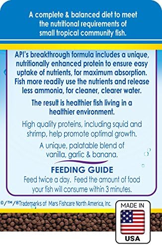 API TROPICAL MINI PELLETS Mini Sinking Pellets Fish Food 1.7-Ounce Container API