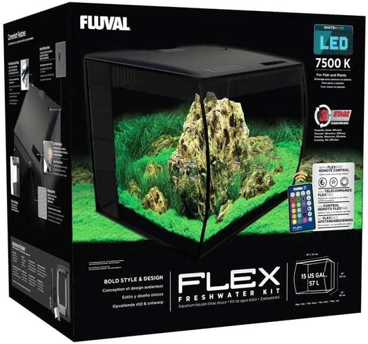 Flex Exo Terra Fluval LED Lamp Assembly for 15 Gallon Aquarium, Replacement LED 15 Gallon (57L), Supports Plant Growth & Enhances Fish Colors, Adjustable White + RGB LEDs, 7500K Fluval