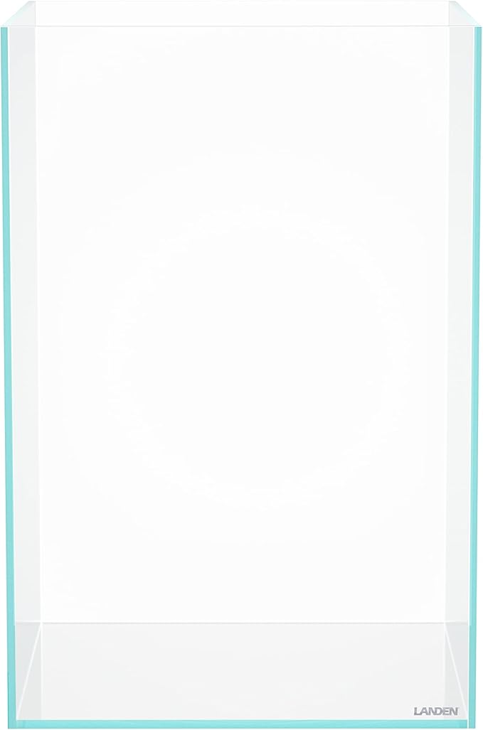 LANDEN Tall Tank, Rimless Low Iron Tank 10GAL 11.8" L × 11.8" W × 17.7" H (30X30X45) cm Small Aquascape Fish Tank, Vertical Aquascape Tank, Black Leveling Mat Included Landen