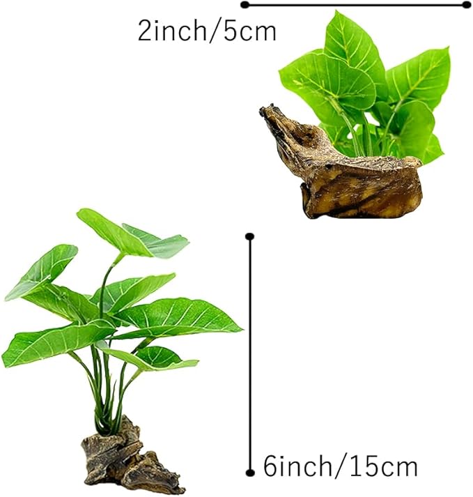 Smoothedo-Pets Fish Tank Decor Aquarium Decorations Ornaments Betta Leaf pad Hammock 6inch Plastic Artificial Plant Goldfish Fish Hides Small Tank/Reptiles Plants Driftwood (Green-Type-A) EnvironmentFriendlyArtificialPlasticPlantAquariumDecoration