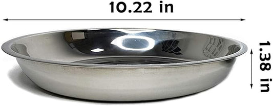 kathson Stainless Steel Whisker Relief Cat Bowl, 4 pcs Shallow and Wide Bowls, Pet Cat & Dog Feeding Large Dishes Fits with Elevated Stands Pet Bowl Stand (10.22 Inch Dia.) - PAWPICO