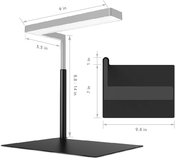 ONF Extension Stand Holder for Flat Nano or Flat Nano Plus Aquarium LED Light, Fish Tank Plant Lamp, Adjustable Tank Mount, Extendable Bracket Fixture Kit (not including the lamp) (Black) ONF